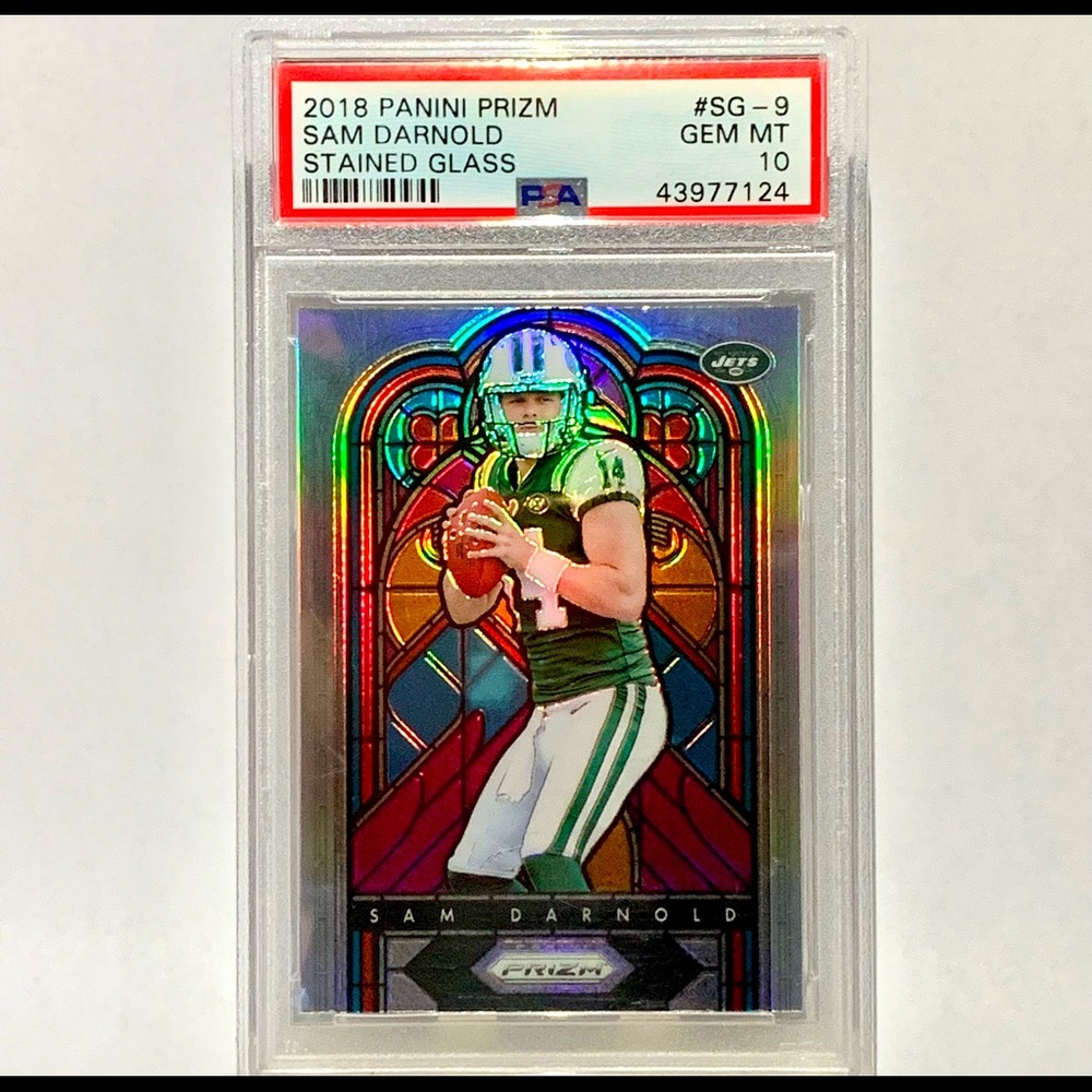 ✨🌈2018 Panini Prizm Stained Glass Sam Darnold PSA 10 SSP Pop 63🌈✨
